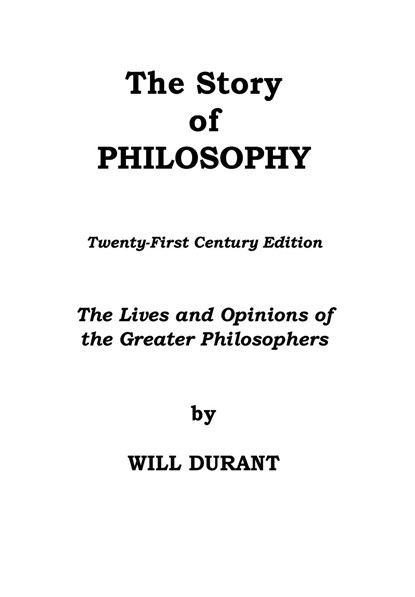 The Story of Philosophy, Will Durant - Gebonden - 9781087959443