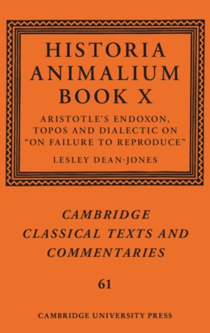 Historia Animalium Book X, niet bekend - Gebonden - 9781107015159