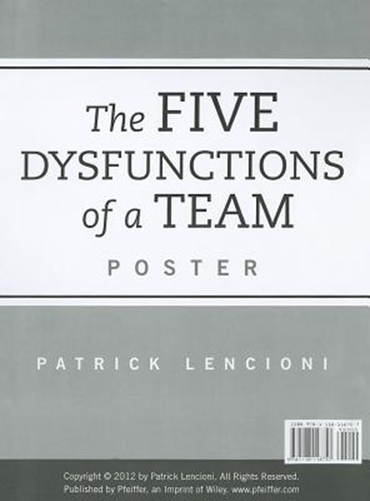 The Five Dysfunctions of a Team: Poster, 2nd Edition, PATRICK M. (EMERYVILLE,  California) Lencioni - Paperback - 9781118118757