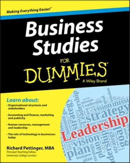 Business Studies For Dummies, Richard Pettinger - Ebook - 9781118348147