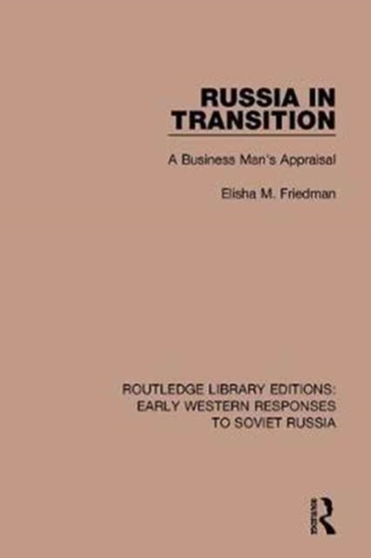 Russia in Transition, Elisha M. Friedman - Gebonden - 9781138085473