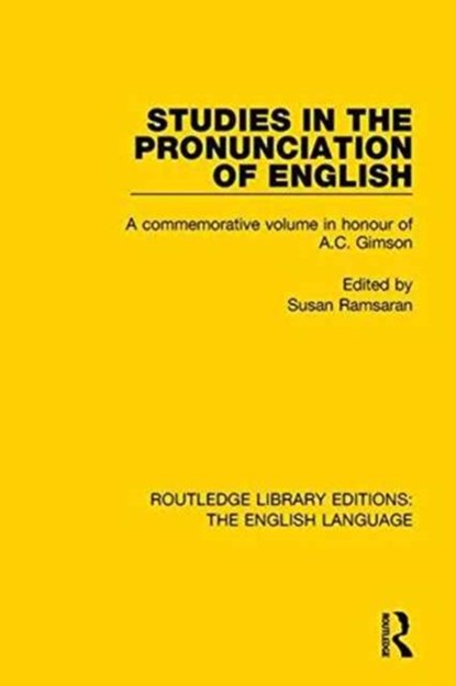 Studies in the Pronunciation of English, Susan Ramsaran - Paperback - 9781138918658