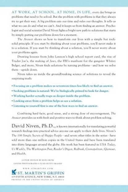 The Answer, PhD David Niven - Paperback - 9781250066442