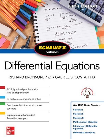 Schaum's Outline of Differential Equations, Fifth Edition, Richard Bronson ; Gabriel B. Costa - Paperback - 9781264258826