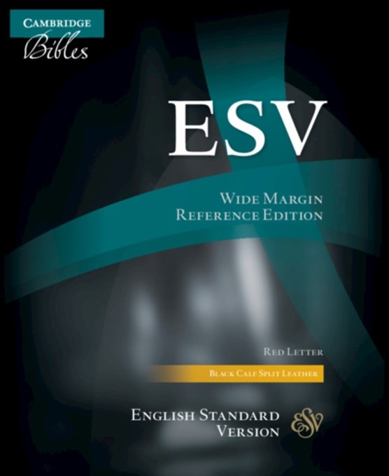 ESV Wide-Margin Reference Bible, Black Calf Split Leather, Red Letter Text, ES744:XRM