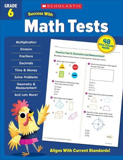 Scholastic Success with Math Tests Grade 6 Workbook, Scholastic Teaching Resources - Paperback - 9781338798470