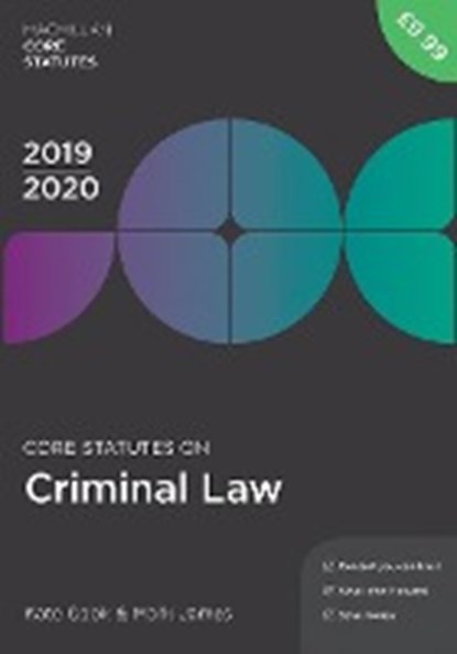 Core Statutes on Criminal Law 2019-20, Kate Cook ; Mark James - Paperback - 9781352006575