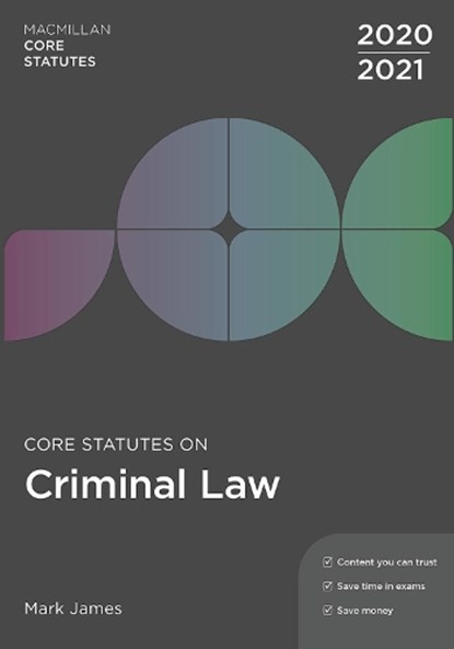 Core Statutes on Criminal Law 2020-21, Mark James - Paperback - 9781352010442