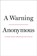 A Warning, Anonymous Author - Paperback - 9781408713266