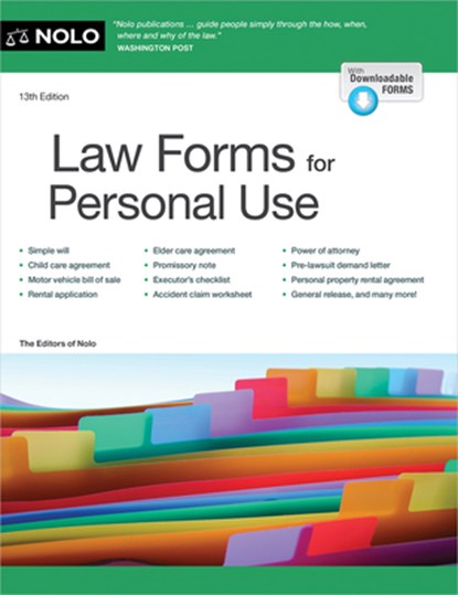 Law Forms for Personal Use, The Editors of Nolo Nolo the Editors - Paperback - 9781413333343