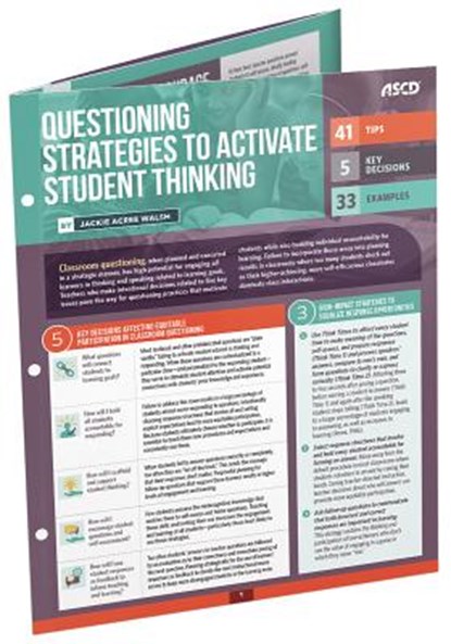 Questioning Strategies to Activate Student Thinking: Quick Reference Guide, WALSH,  Jackie Acree - Paperback - 9781416624059