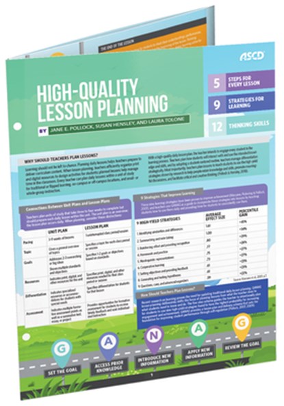 High-Quality Lesson Planning (Quick Reference Guide), Jane E. Pollock - Paperback - 9781416628729