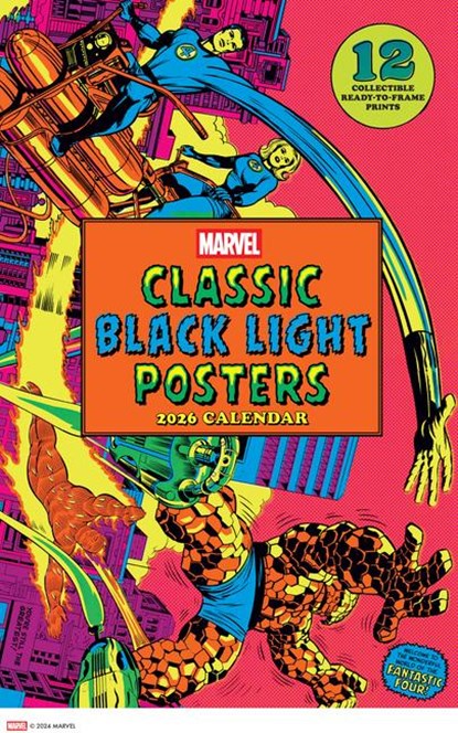 Marvel Classic Black Light 2026 Poster Calendar with 12 Frameable Prints, Marvel Entertainment - Paperback - 9781419782992