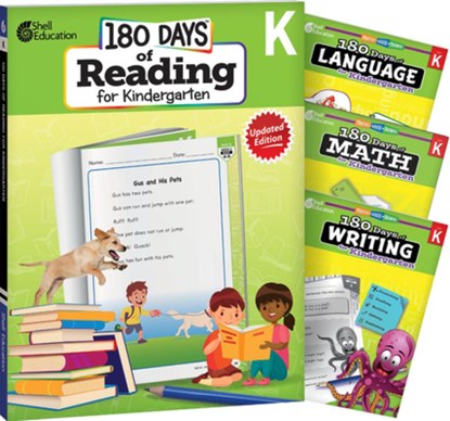 180 Days(tm) Reading, Math, Writing, & Language for Grade K: 4-Book Set: Practice, Assess, Diagnose, Multiple Authors - Paperback - 9781425816421