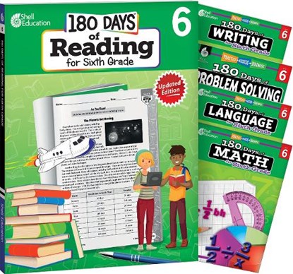180 Days(tm) Reading, Math, Problem Solving, Writing, & Language for Grade 6: 5-Book Set: Practice, Assess, Diagnose, Multiple Authors - Paperback - 9781425828035