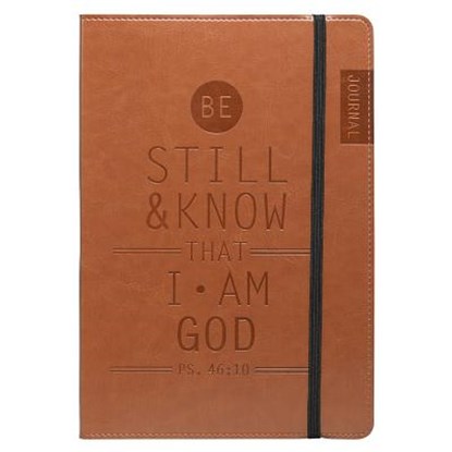 Christian Art Gifts Tan Faux Leather Journal, Be Still and Know - Psalm 46:10, Flexcover Inspirational Notebook W/Elastic Closure 160 Lined Pages W/Sc, Christian Art Gifts - Gebonden - 9781432120443