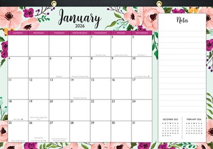 Desk pad calendar Floral 2026, niet bekend - Gebonden - 9781441344892