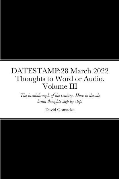 DATESTAMP, David Gomadza - Paperback - 9781447797609