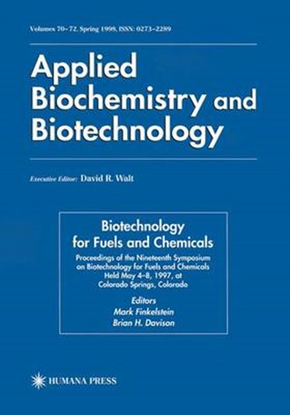 Biotechnology for Fuels and Chemicals, Mark Finkelstein ; Brian H. Davison - Paperback - 9781461272953