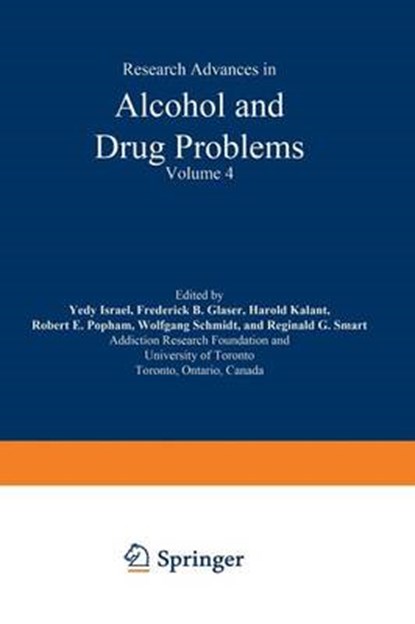 Research Advances in Alcohol and Drug Problems, niet bekend - Paperback - 9781461577362