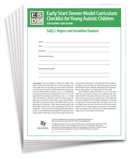 Early Start Denver Model Curriculum Checklist for Infants and Young Autistic Children, Second Edition, Set of 15 Checklists, Each a 16-Page Two-Color Booklet, Sally J. (University of California Rogers ; Geraldine (Duke University Dawson - Paperback - 9781462559206