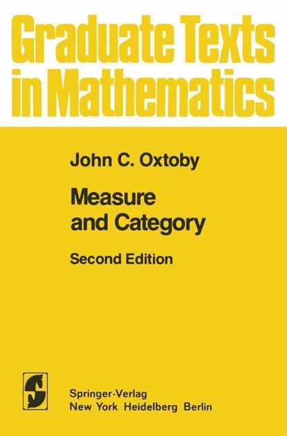 Measure and Category, John C. Oxtoby - Paperback - 9781468493412