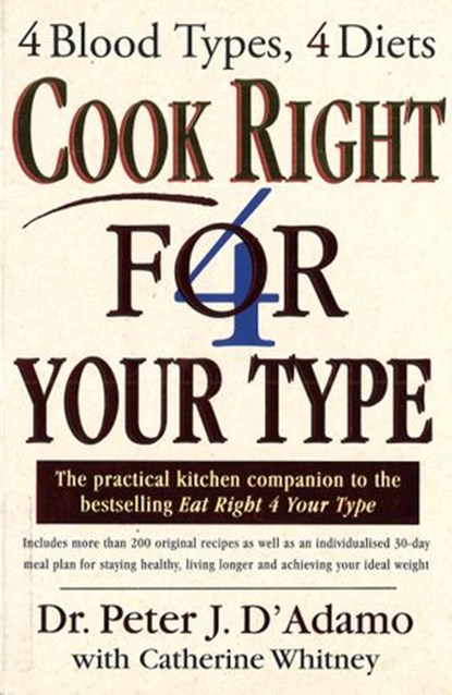 Cook Right 4 Your Type, Dr Peter D'Adamo - Ebook - 9781473536739