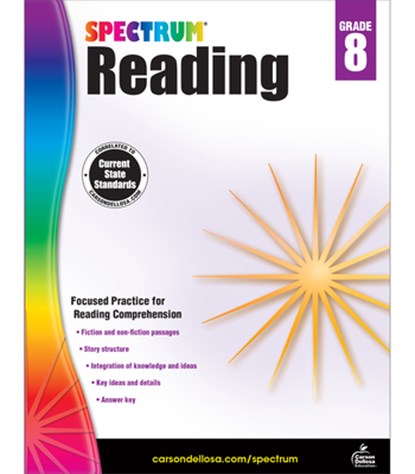 Spectrum Reading Workbook, Grade 8, Spectrum - Paperback - 9781483812212