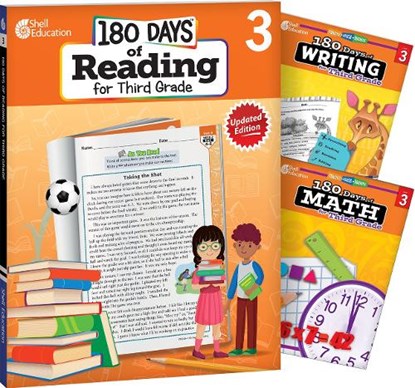 180 Days(tm) Reading, Writing and Math for Grade 3: 3-Book Set: Practice, Assess, Diagnose, Multiple Authors - Paperback - 9781493825929