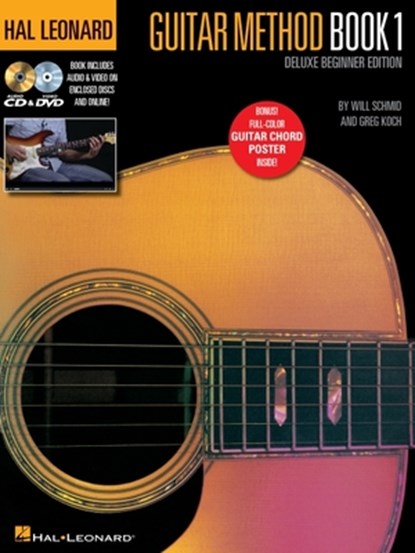 Hal Leonard Guitar Method Book 1 Deluxe Beginner Edition Guitar Lesson Book with Online Audio and Video Learn Acoustic and Electric Guitar Chords Tech, Will Schmid - Paperback - 9781495056598