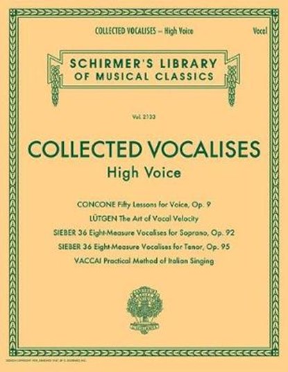 COLLECTED VOCALISES CONCONE LUTGEN SIEBER VACCAI HIGH VOICE BOOK, Hal Leonard Publishing Corporation - Overig - 9781495083228