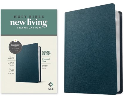 NLT Personal Size Giant Print Bible, Filament-Enabled Edition (Genuine Leather, Navy Blue, Red Letter), Tyndale - Gebonden - 9781496474247