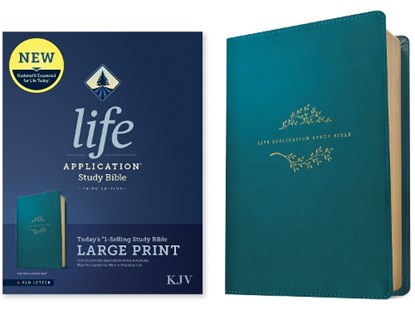 KJV Life Application Study Bible, Third Edition, Large Print (Leatherlike, Teal Blue, Red Letter), Tyndale - Gebonden - 9781496477422