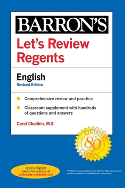 Let's Review Regents: English Revised Edition, Carol Chaitkin - Paperback - 9781506264813