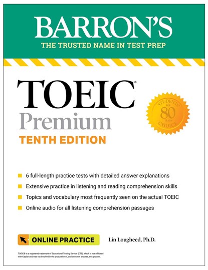 TOEIC Premium: 6 Practice Tests + Online Audio, Tenth Edition, Lin Lougheed - Paperback - 9781506288123