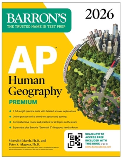 AP Human Geography Premium, 2026: Prep Book with 6 Practice Tests+ Comprehensive Review + Online Practice, Barron's Educational Series ; Meredith Marsh ; Peter S. Alagona - Paperback - 9781506296661