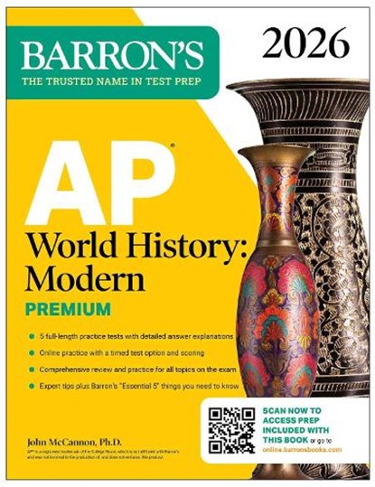AP World History: Modern Premium, 2026: Prep Book With 5 Practice Tests + Comprehensive Review + Online Practice, Barron's Educational Series ; John McCannon - Paperback - 9781506296784