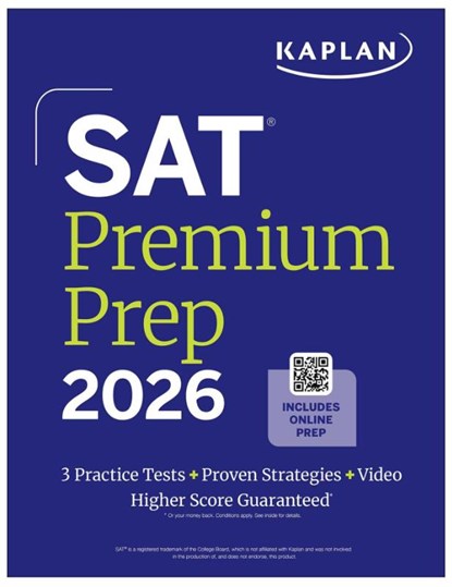 SAT Premium Prep 2026: Includes 3 Full Length Practice Tests, 700+ Practice Questions, + 1 Year Online Access to Quizzes and Video Lessons and Tutorials, Kaplan Test Prep - Paperback - 9781506297569