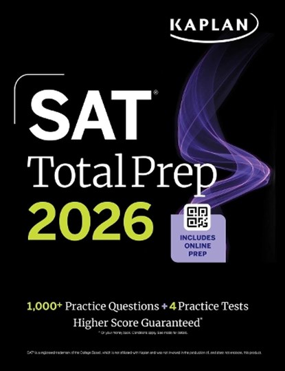 SAT Total Prep 2026: Includes 4 Full Length Practice Tests, 1,100+ Practice Questions + 1 Year Access to Online Quizzes and Video Lessons and Tutorials, Kaplan Test Prep - Paperback - 9781506297576