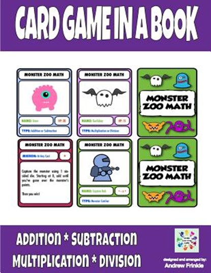 Card Game in a Book - Monster Zoo Math, Andrew Frinkle - Paperback - 9781508753315
