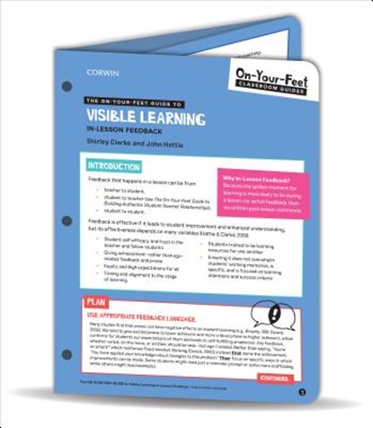 The On-Your-Feet Guide to Visible Learning, Shirley Clarke ; John Hattie - Losbladig - 9781544385181