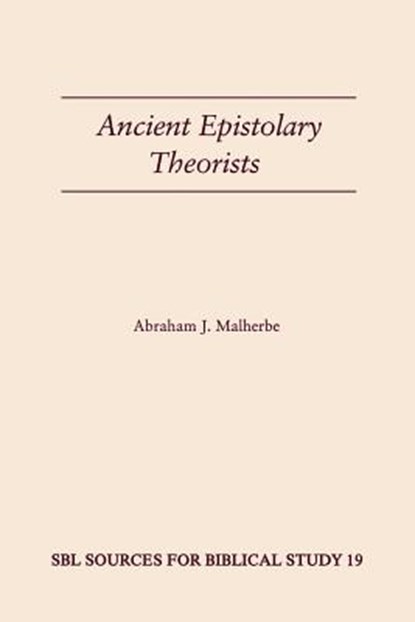 Ancient Epistolary Theorists, niet bekend - Paperback - 9781555401368