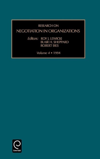 Research on Negotiation in Organizations, Roy J. Lewicki ; Blair H. Sheppard ; Robert J. Bies - Gebonden - 9781559385558