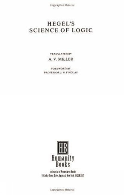 Hegel's Science of Logic, Georg Wilhelm Friedrich Hegel - Paperback - 9781573922807