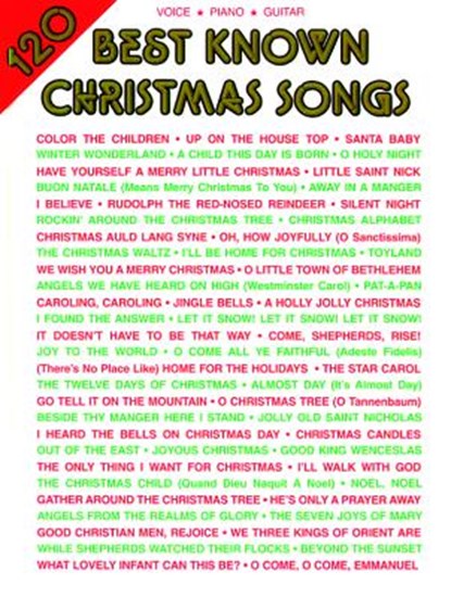 120 Best Known Christmas Songs, Alfred Music - Paperback - 9781576235393