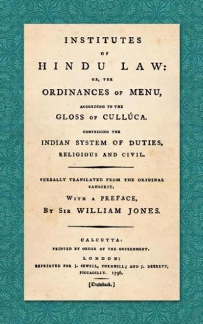 Institutes of Hindu Law, niet bekend - Gebonden - 9781584777311