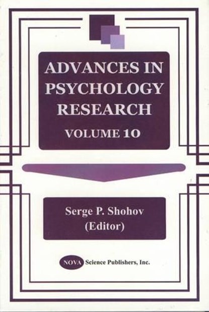 Advances in Psychology Research, SHOHOV,  Serge P - Gebonden - 9781590331620