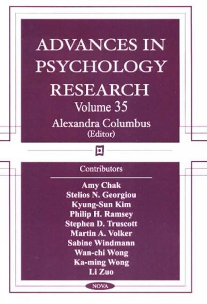 Advances in Psychology Research, COLUMBUS,  Alexandra - Gebonden - 9781594542541