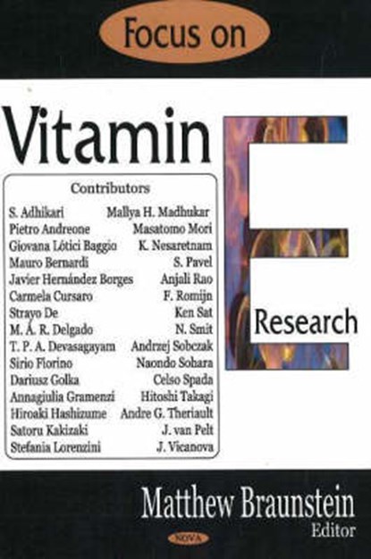 Focus on Vitamin E Research, BRAUNSTEIN,  Matthew - Gebonden - 9781594549717