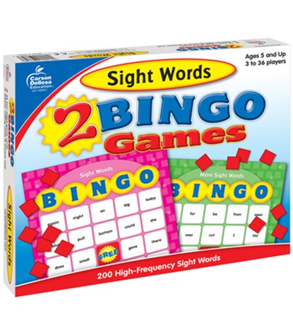 Sight Words: 2 Bingo Games [With 2-Sided Game Cards, Calling Cards and Tokens and Answer Mat], Carson Dellosa Education - Gebonden - 9781604180251